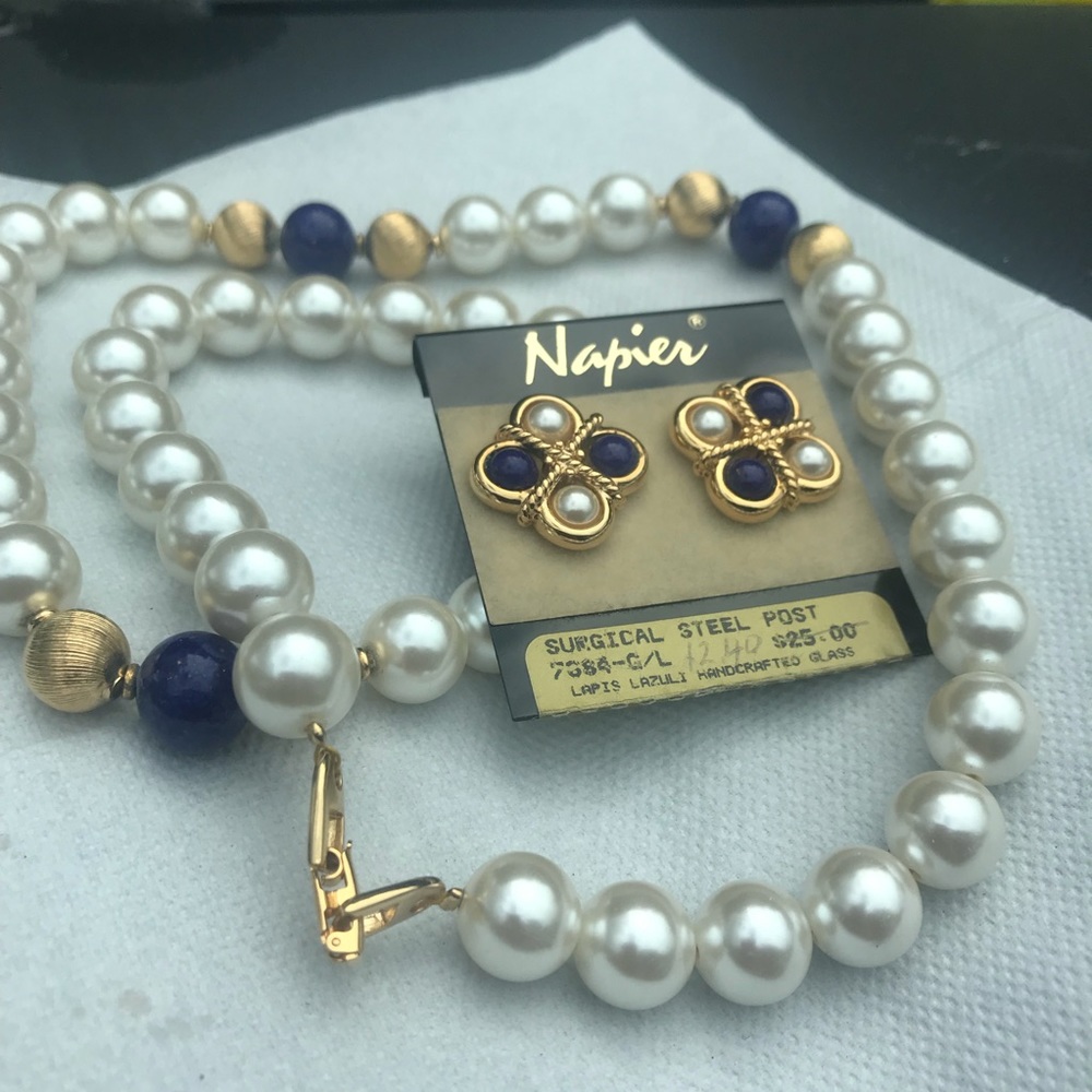 NAPIER NECKLACE & EARRINGS BLUE LAPIS LAZULI